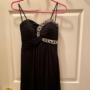Teen Macys Black Cocktail/HOCO/Dance Dress strapless SZ 1